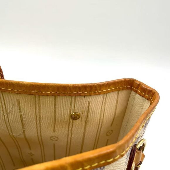 Louis Vuitton Neverfull PM Damier Azure Damier Azure Leather ×PVC White Tote - Picture 7 of 15